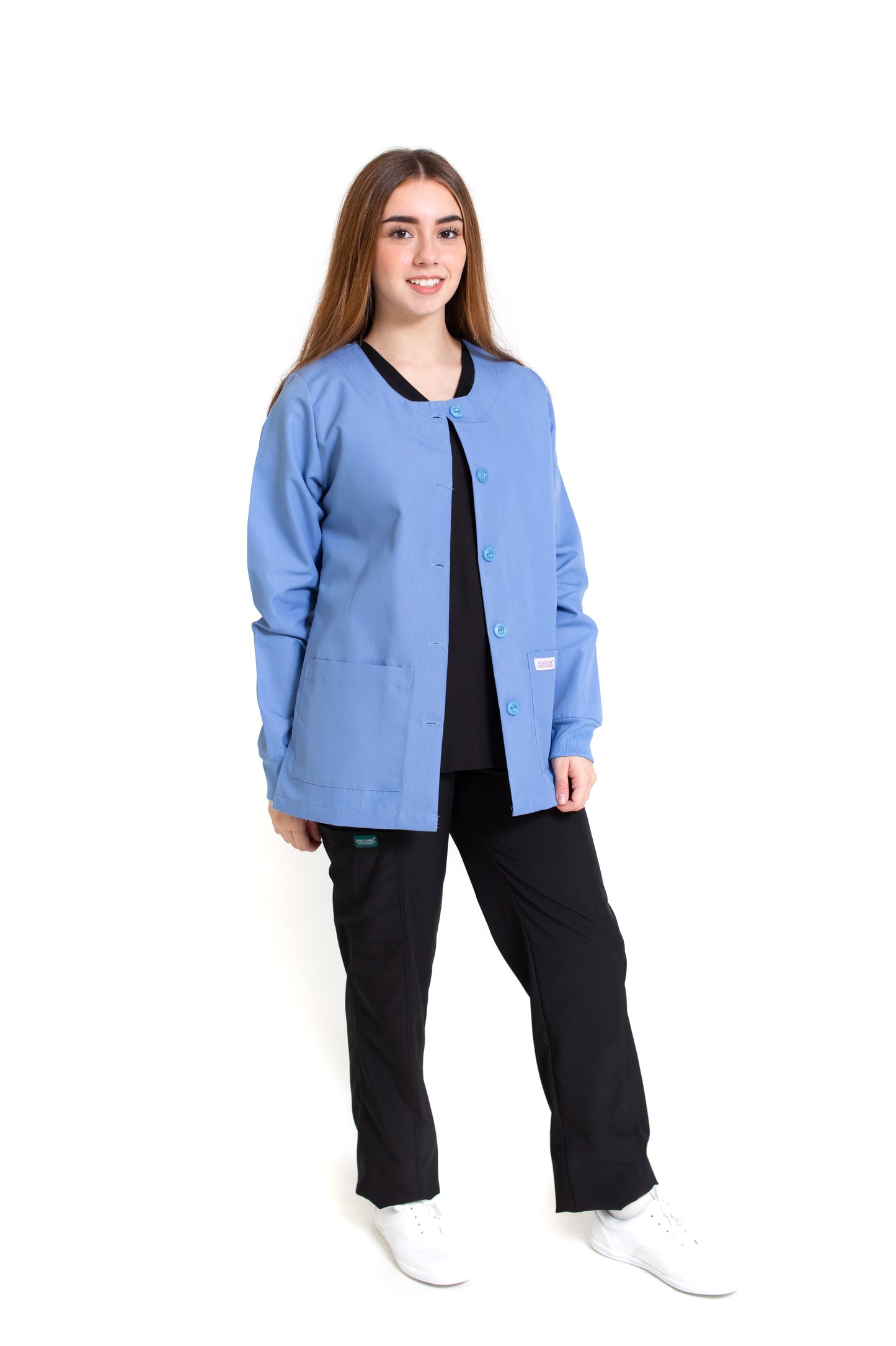 WARM UP Chamarra Médica - Salida de Hospital - para Dama - Color PLUMBAGO- KA-38 KAREN MEDICAL FASHION