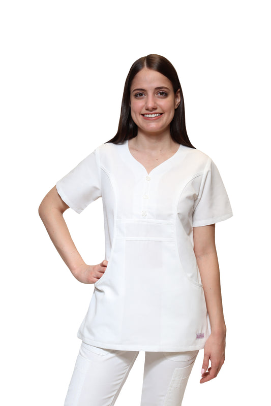 Conjunto SET Filipina y Pantalón KA-64 SANDY -Color BLANCO Dama-KAREN MEDICAL FASHION