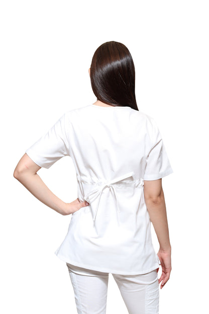 Conjunto SET Filipina y Pantalón KA-67 Karla -Color BLANCO Dama-KAREN MEDICAL FASHION
