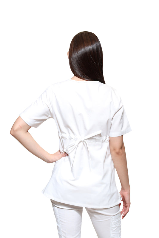 Filipina Top KA-67 KARLA -Color BLANCO Dama-KAREN MEDICAL FASHION