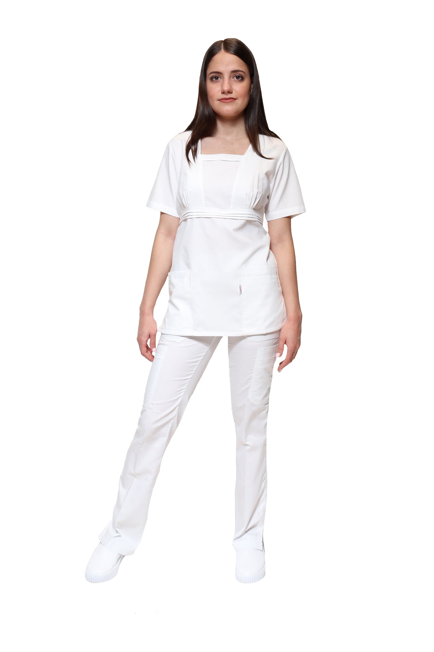 Conjunto SET Filipina y Pantalón KA-67 Karla -Color BLANCO Dama-KAREN MEDICAL FASHION
