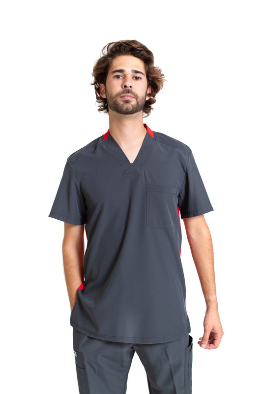 Filipina EA-02 REPELENTE A FLUIDOS-Color PEWTER/ROJO HOMBRE-HASSAN Uniformes