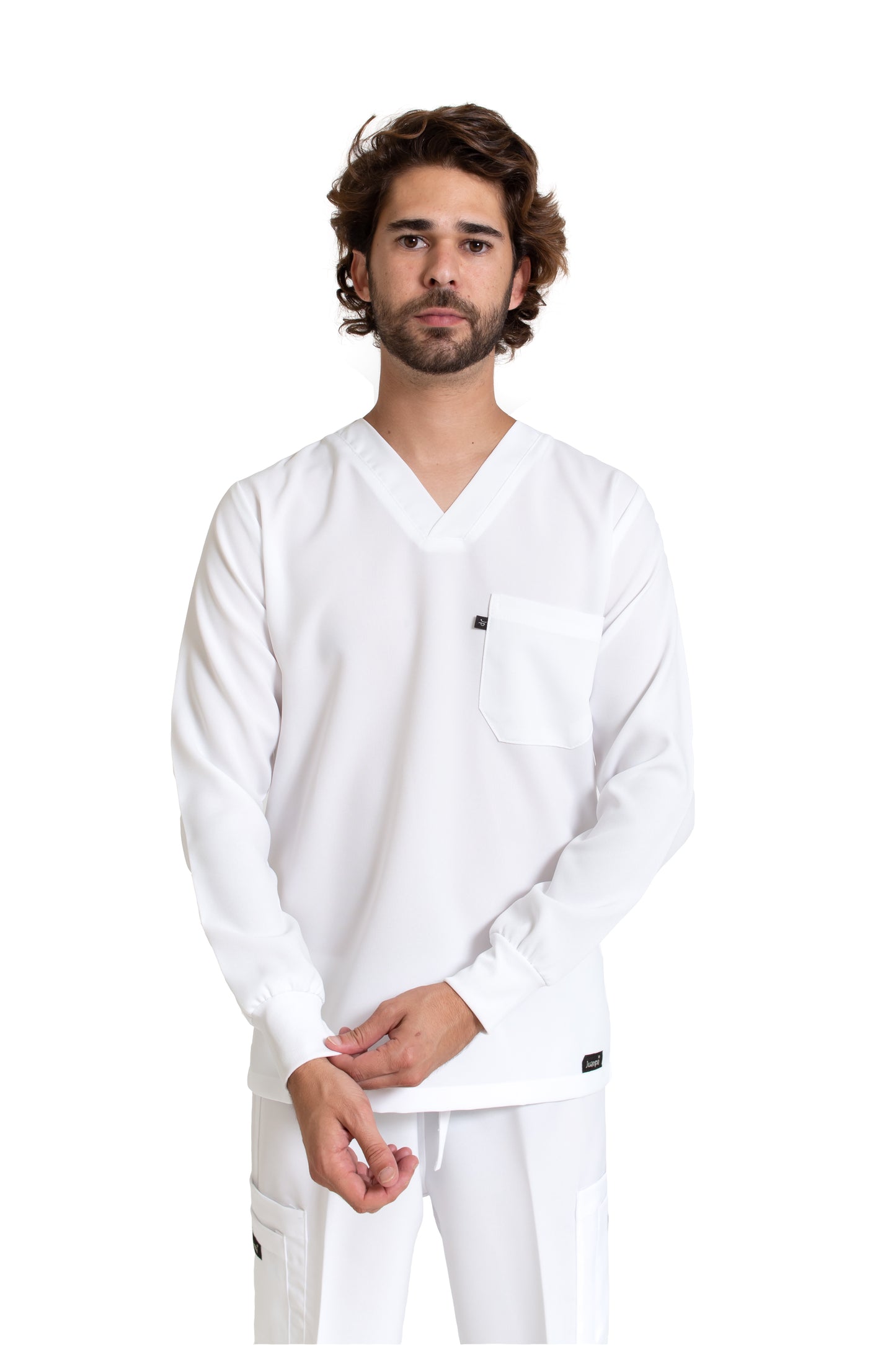 Filipina Top JP-14 MANGA LARGA UNISEX-Color Blanco-JUANPA
