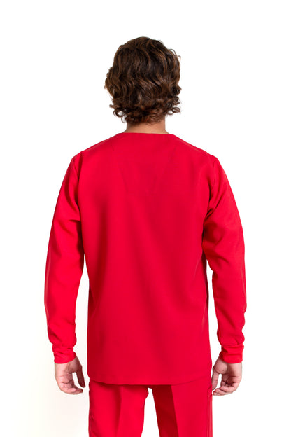 Filipina Top JP-14 MANGA LARGA UNISEX-Color ROJO-JUANPA
