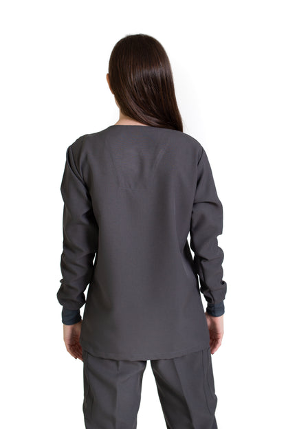 Filipina Top JP-14 MANGA LARGA UNISEX-Color PEWTER-JUANPA