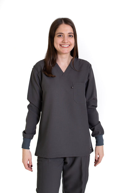 Filipina Top JP-14 MANGA LARGA UNISEX-Color PEWTER-JUANPA