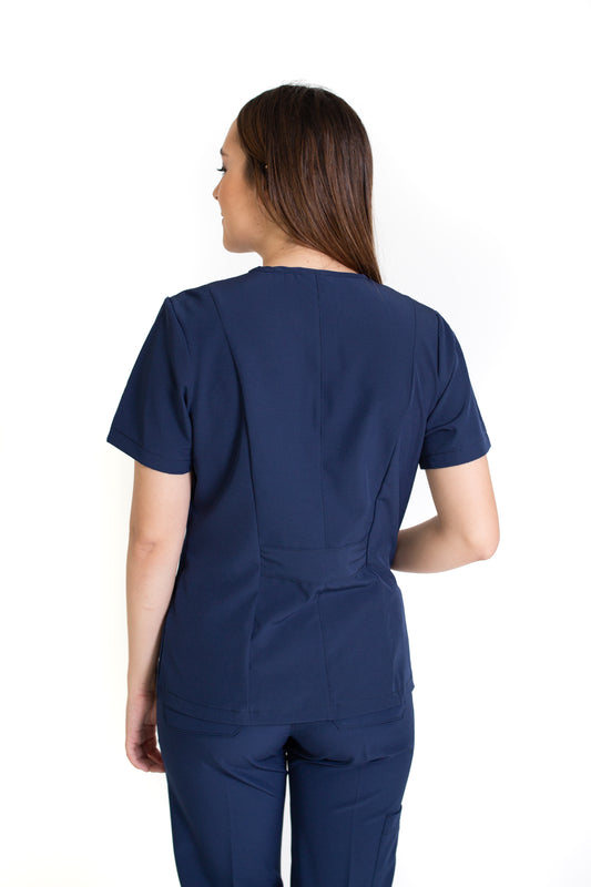Filipina Top EV-01 Chicu REPELENTE A FLUIDOS-Color MARINO Dama-Ana Isabel Uniformes