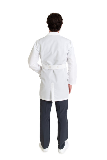 Bata Médica para Caballero-Botón Oculto-HA-30R-TECNOLOGÍA REPELENCIA A FLUIDOS-Profesional-HASSAN Uniformes