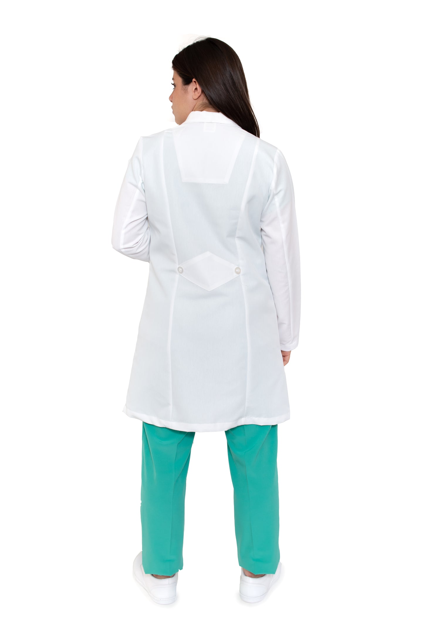 Bata Médica de Laboratorio para Dama KA-34-ROMBO LARGA-Karen Medical Fashion