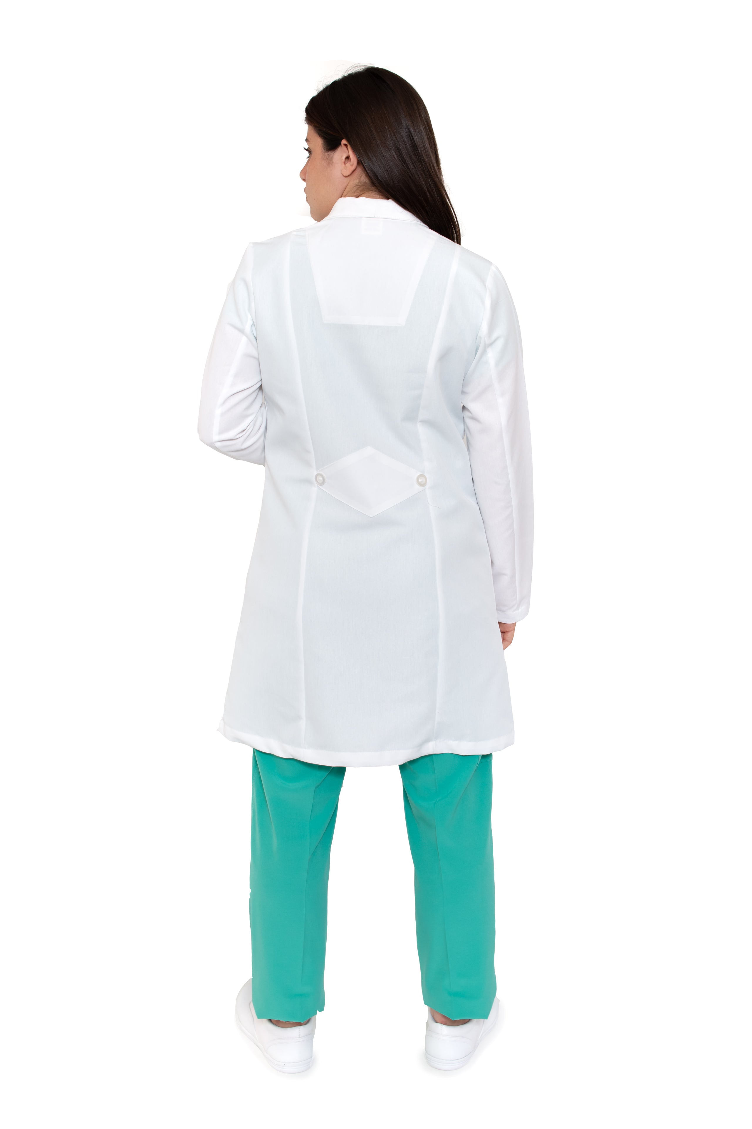 Bata Médica de Laboratorio para Dama KA-34-ROMBO LARGA-Karen Medical Fashion
