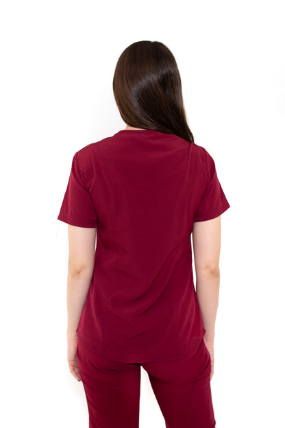 Conjunto SET Filipina y Pantalón JOGGER EV-02 Muñin REPELENTE A FLUIDOS-Color VINO Dama-Ana Isabel Uniformes