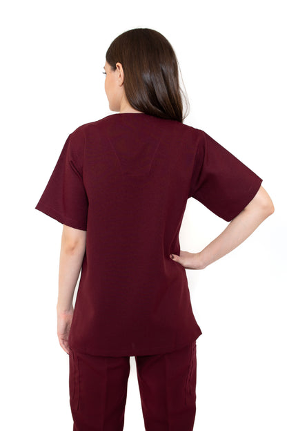 Conjunto SET Filipina y Pantalón JP-13 UNISEX-Color VINO-JUANPA