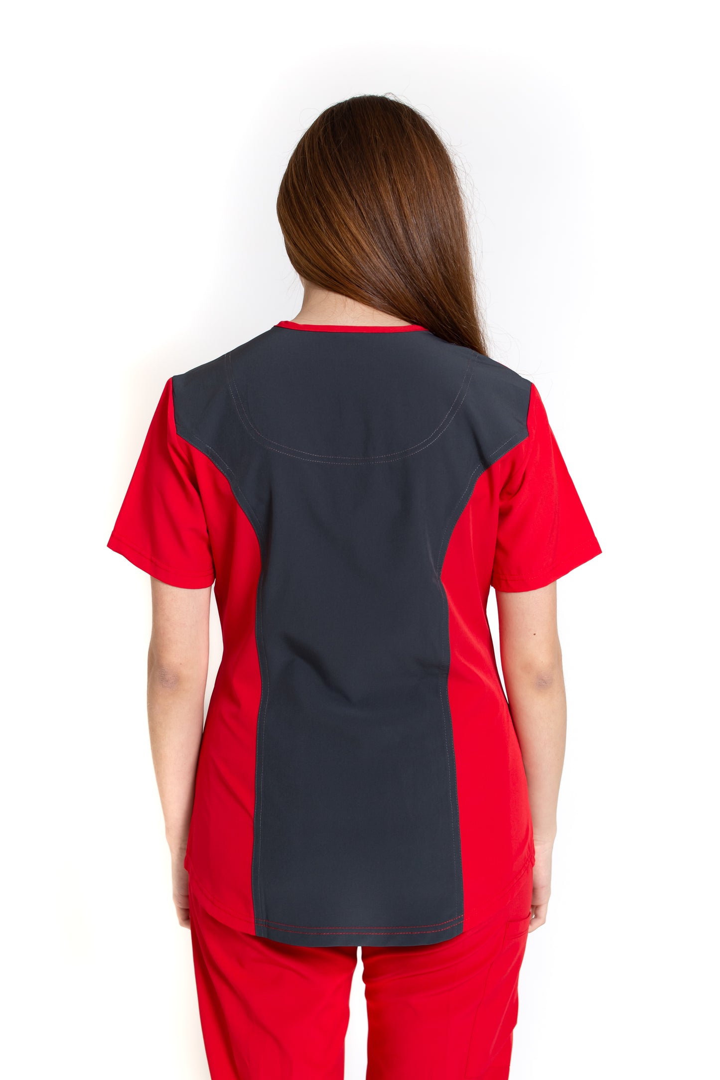 Filipina Top EV-02 Muñin REPELENTE A FLUIDOS-Color ROJO/PEWTER Dama-Ana Isabel Uniformes
