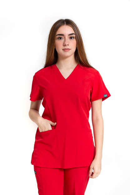 Filipina Top EV-04 Tatita REPELENTE A FLUIDOS-Color ROJO Dama-Ana Isabel Uniformes