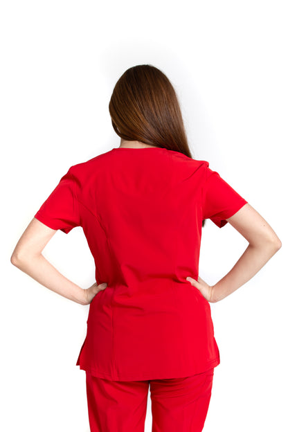 Filipina Top EV-04 Tatita REPELENTE A FLUIDOS-Color ROJO Dama-Ana Isabel Uniformes