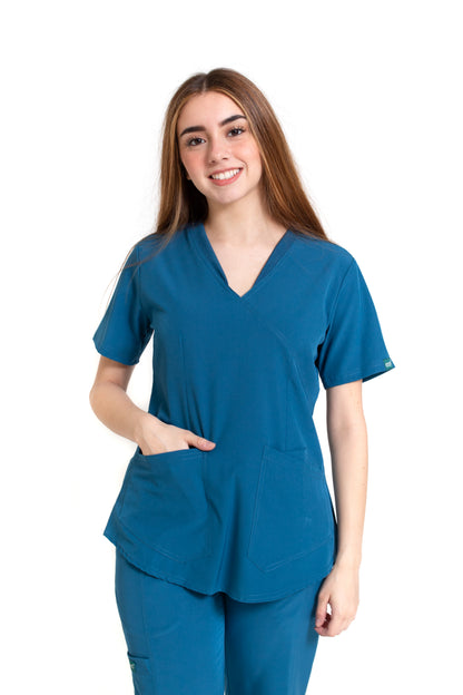 Filipina Top EV-02 Muñin REPELENTE A FLUIDOS-Color CARIBE Dama-Ana Isabel Uniformes