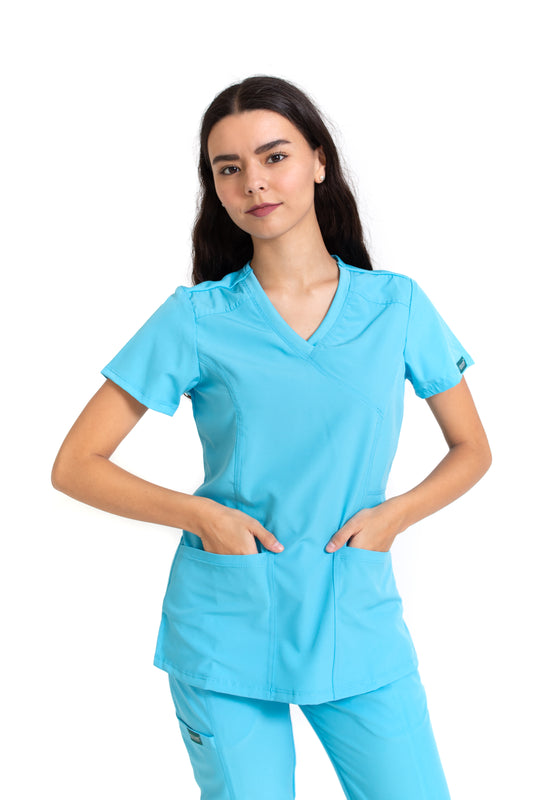 Filipina Top EV-04 Tatita REPELENTE A FLUIDOS-Color Aqua Dama-Ana Isabel Uniformes