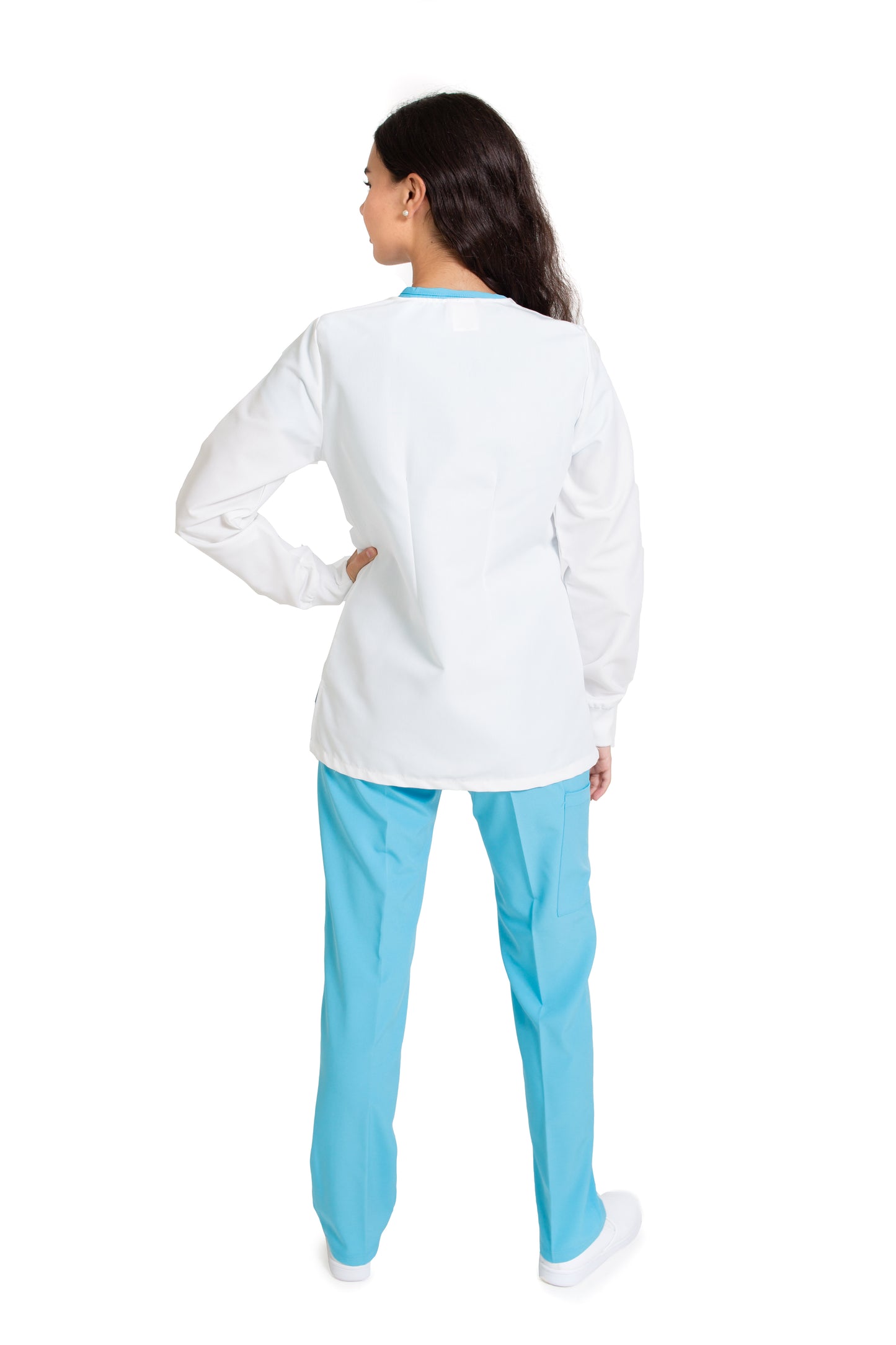WARM UP Chamarra Médica - Salida de Hospital - para Dama - Color Blanco- KA-38 KAREN MEDICAL FASHION