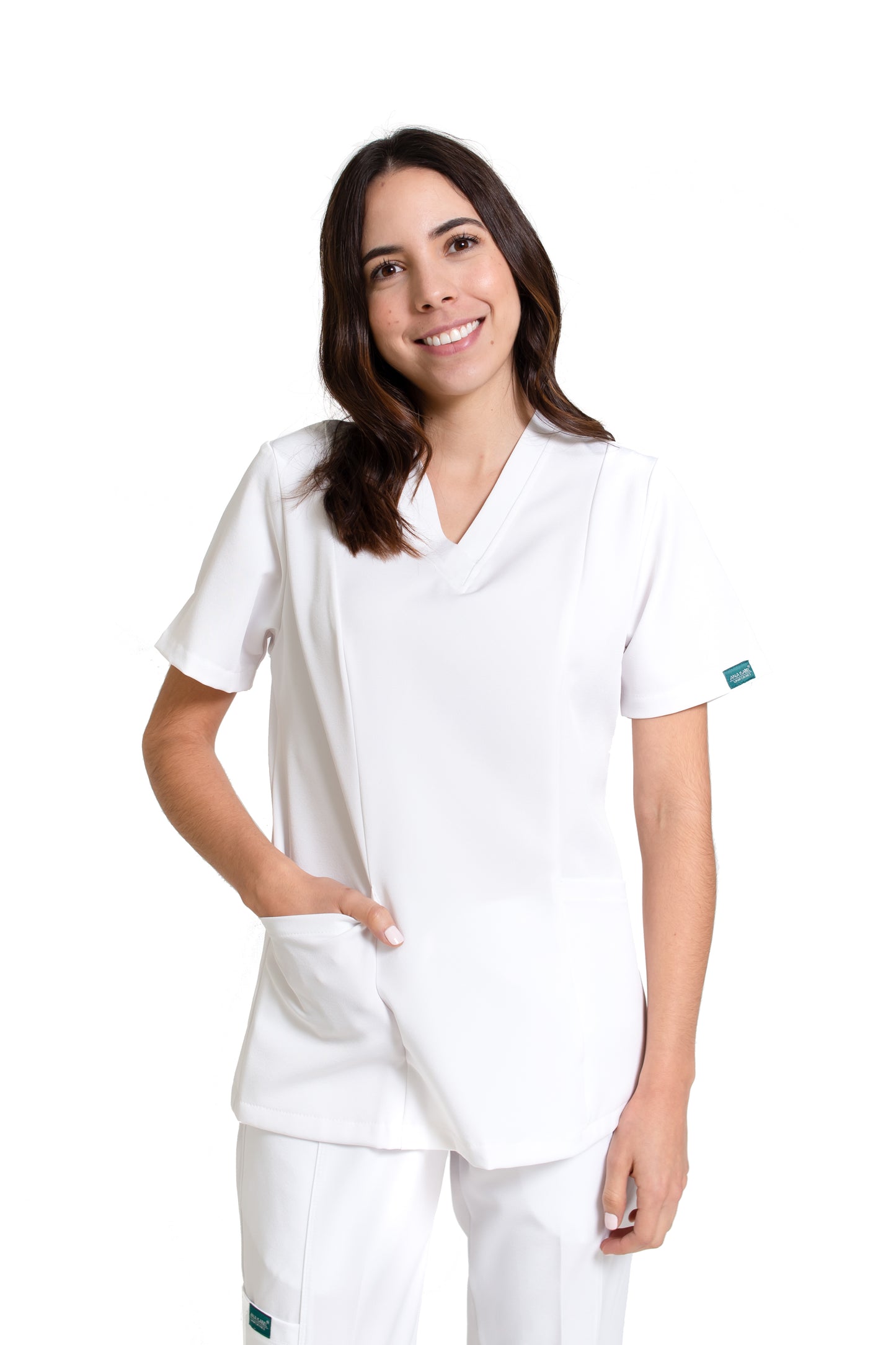 Filipina Top EV-01 Chicu REPELENTE A FLUIDOS-Color Blanco Dama-Ana Isabel Uniformes