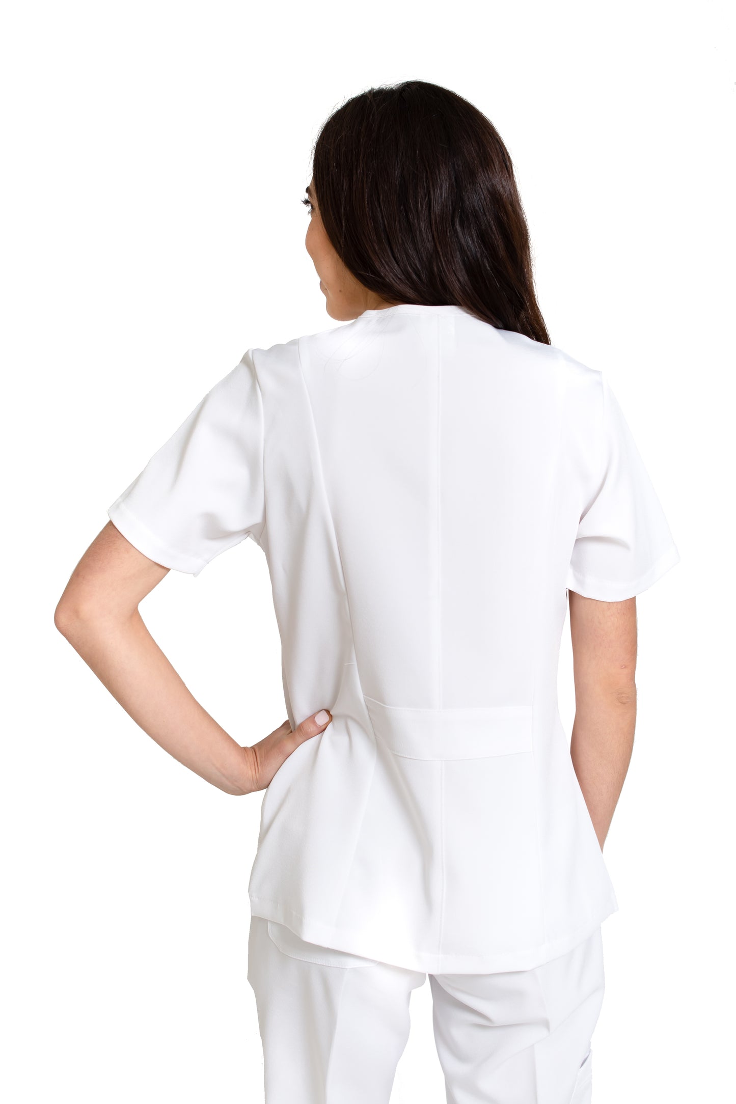 Filipina Top EV-01 Chicu REPELENTE A FLUIDOS-Color Blanco Dama-Ana Isabel Uniformes