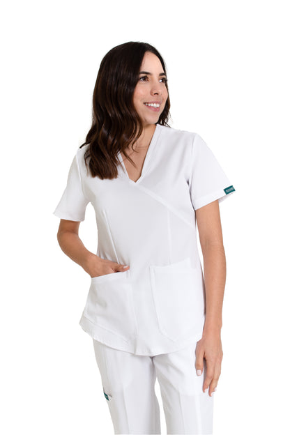 Filipina Top EV-02 Muñin REPELENTE A FLUIDOS-Color BLANCO Dama-Ana Isabel Uniformes