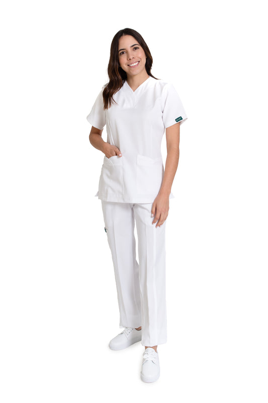 Conjunto SET Filipina y Pantalón EV-03 Nani REPELENTE A FLUIDOS-Color BLANCO Dama-Ana Isabel Uniformes