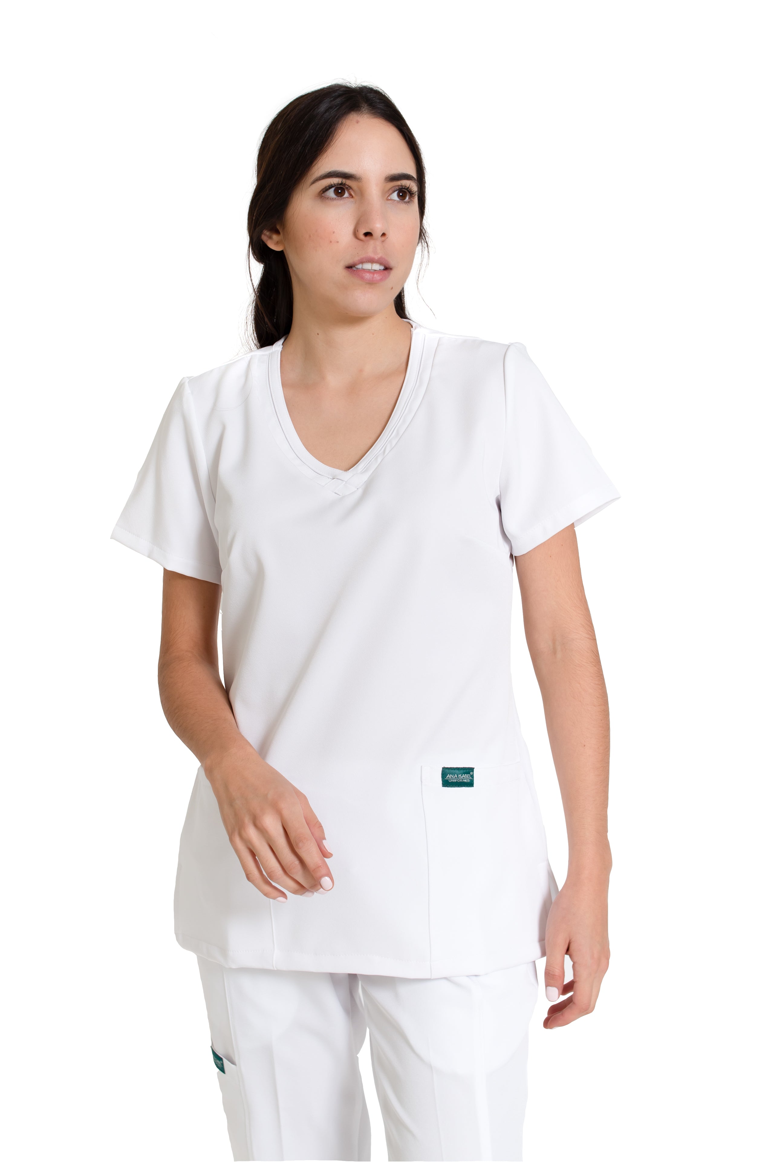 Filipina Top EV-12 Kate REPELENTE A FLUIDOS-Color Blanco Dama-Ana Isabel Uniformes