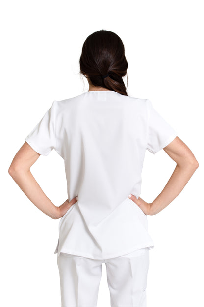 Conjunto SET Filipina y Pantalón EV-12 Kate REPELENTE A FLUIDOS-Color BLANCO Dama-Ana Isabel Uniformes