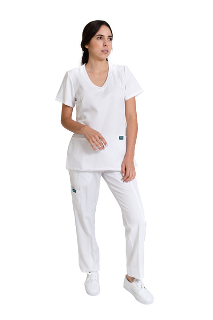 Conjunto SET Filipina y Pantalón EV-12 Kate REPELENTE A FLUIDOS-Color BLANCO Dama-Ana Isabel Uniformes