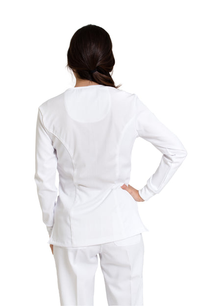 Conjunto SET Filipina MANGA LARGA y Pantalón EV-16 Tatita REPELENTE A FLUIDOS-Color BLANCO Dama-Ana Isabel Uniformes