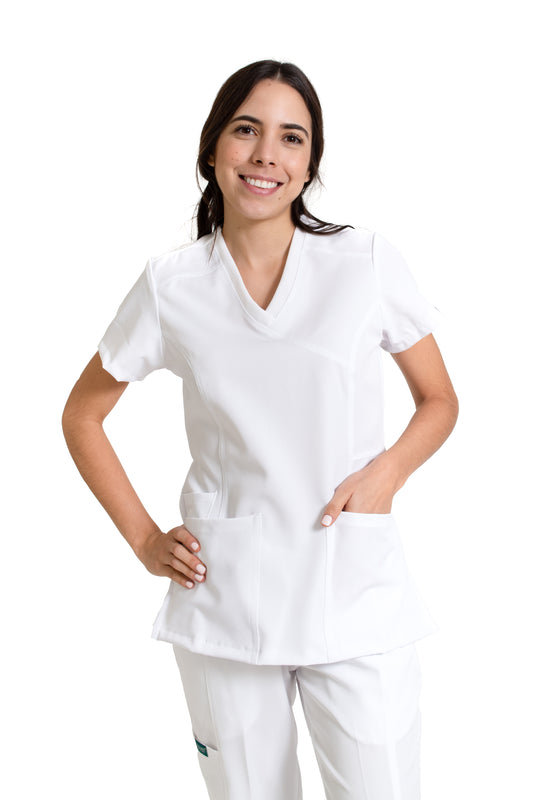 Filipina Top EV-04 Tatita REPELENTE A FLUIDOS-Color BLANCO Dama-Ana Isabel Uniformes