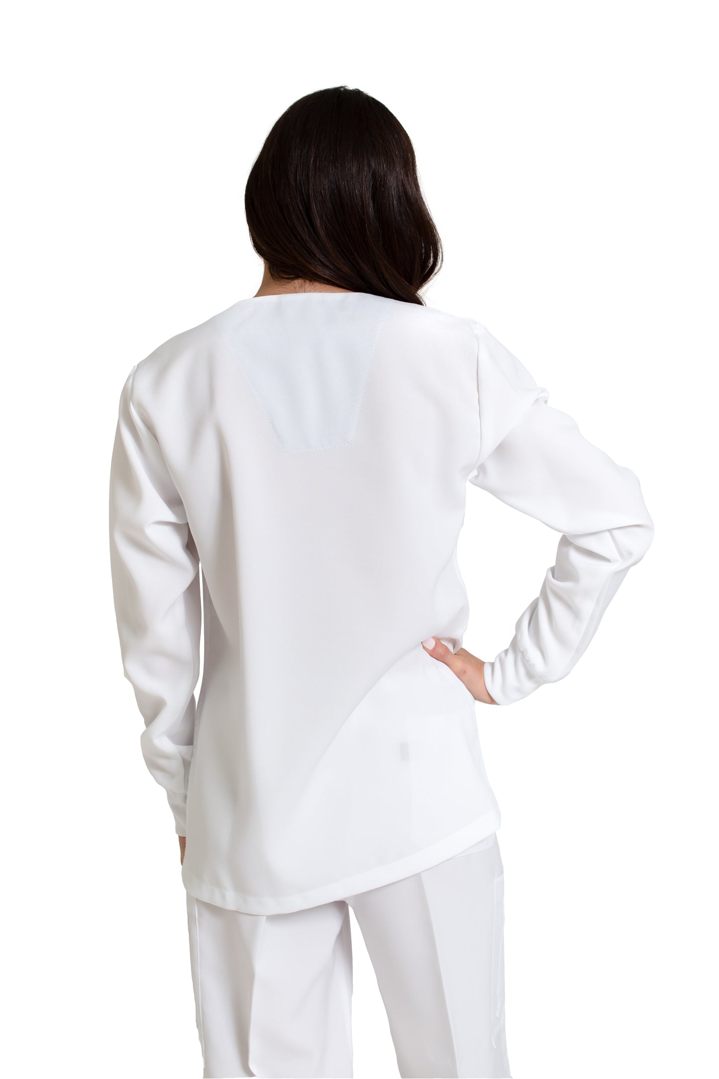 Filipina Top JP-14 MANGA LARGA UNISEX-Color Blanco-JUANPA