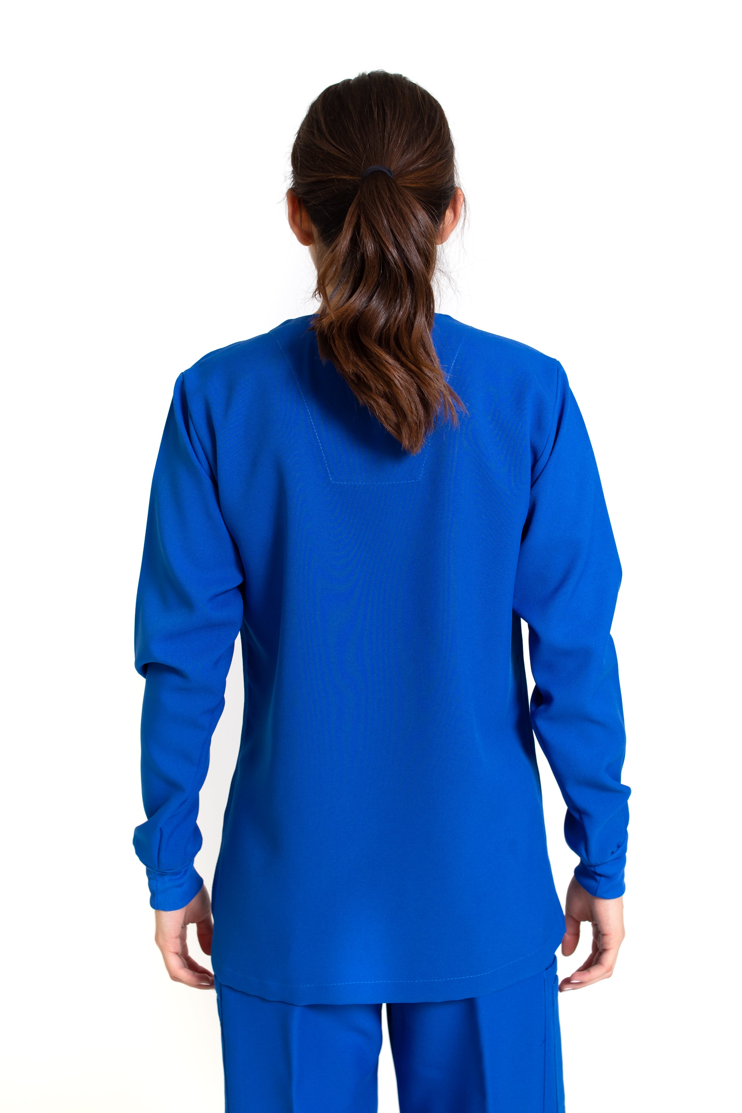 Filipina Top JP-14 MANGA LARGA UNISEX-Color AZUL REY-JUANPA