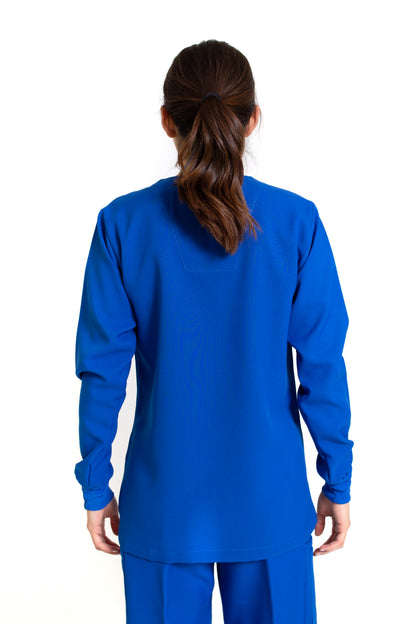 Filipina Top JP-14 MANGA LARGA UNISEX-Color AZUL REY-JUANPA