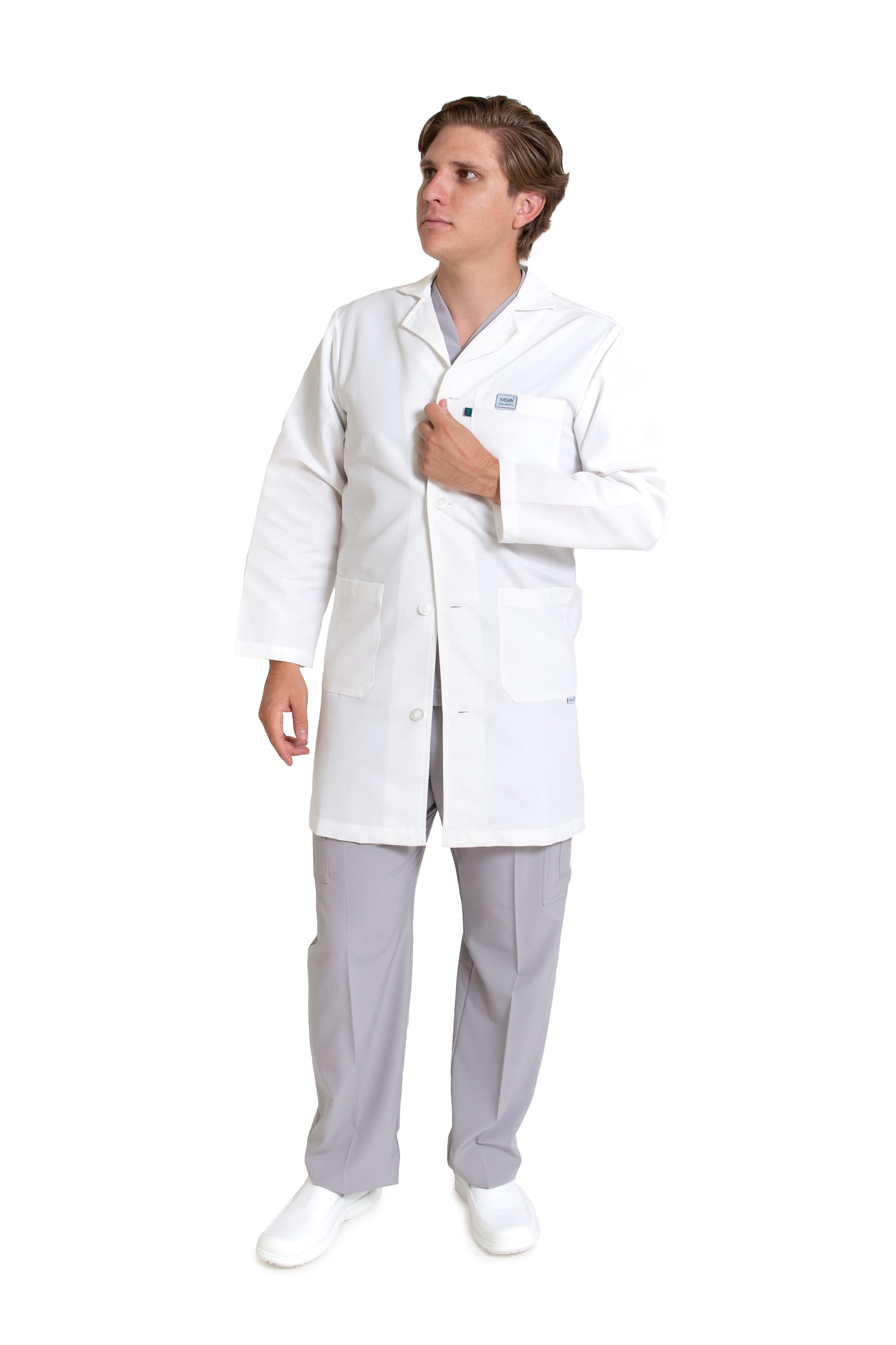 Bata Médica de Laboratorio para Caballero HA-10-Profesional-HASSAN Uniformes