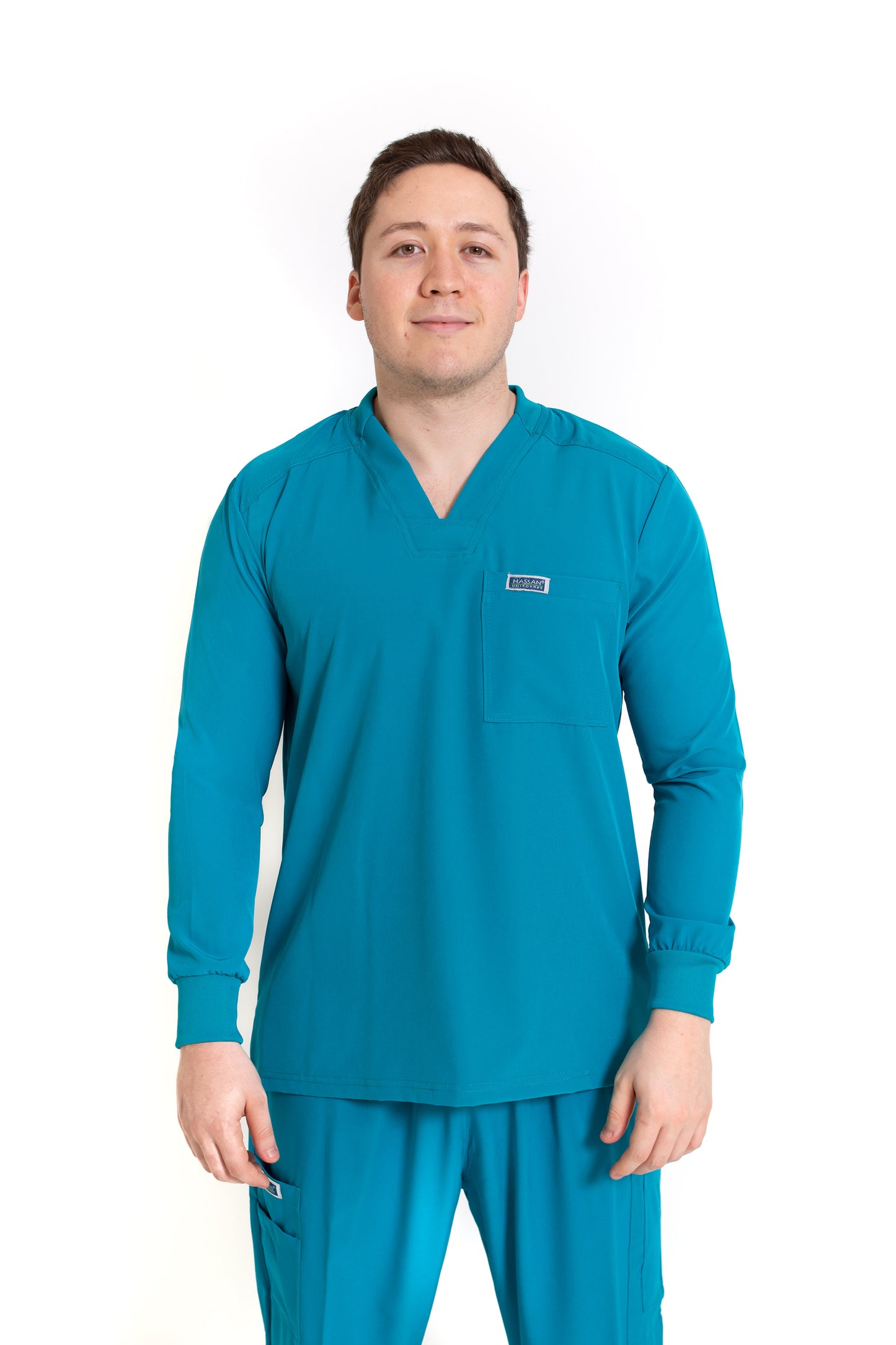 Conjunto SET Filipina MANGA LARGA y Pantalón EA-03 REPELENTE A FLUIDOS-Color VERDE HOMBRE-HASSAN Uniformes