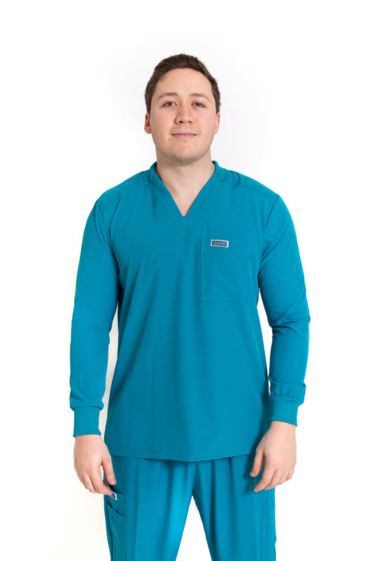 Conjunto SET Filipina MANGA LARGA y Pantalón EA-03 REPELENTE A FLUIDOS-Color VERDE HOMBRE-HASSAN Uniformes