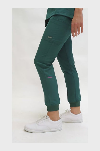 Conjunto SET Filipina y Pantalón JOGGER EV-04 Tatita REPELENTE A FLUIDOS-Color VERDE JADE Dama-Ana Isabel Uniformes